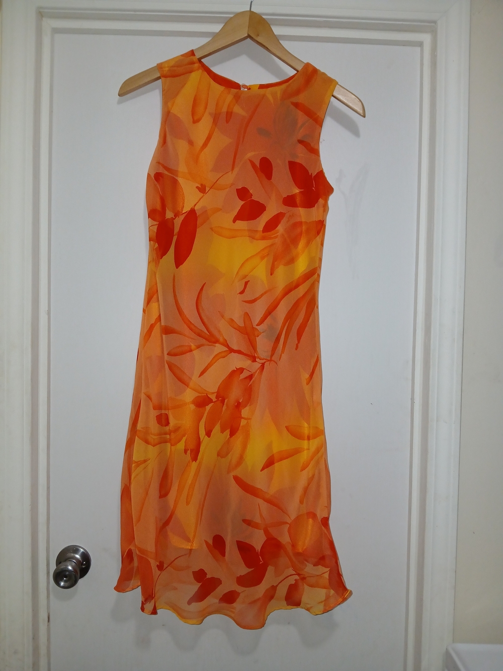 Jessica Howard VINTAGE Bright Orange Floral Sleeveless Shift Dress LIKE NEW